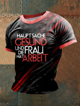 Herren Haupt asche und bedrucktes Kurzarm-T-Shirt